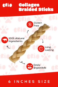 Buffalo Collagen Braided Stick