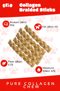 Buffalo Collagen Braided Stick